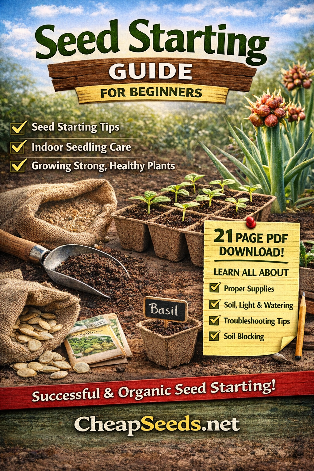 Seed Starting Troubleshooting Guide | Why Your Seeds Didn’t Grow & How to Fix It | 21-Page Beginner Gardening PDF