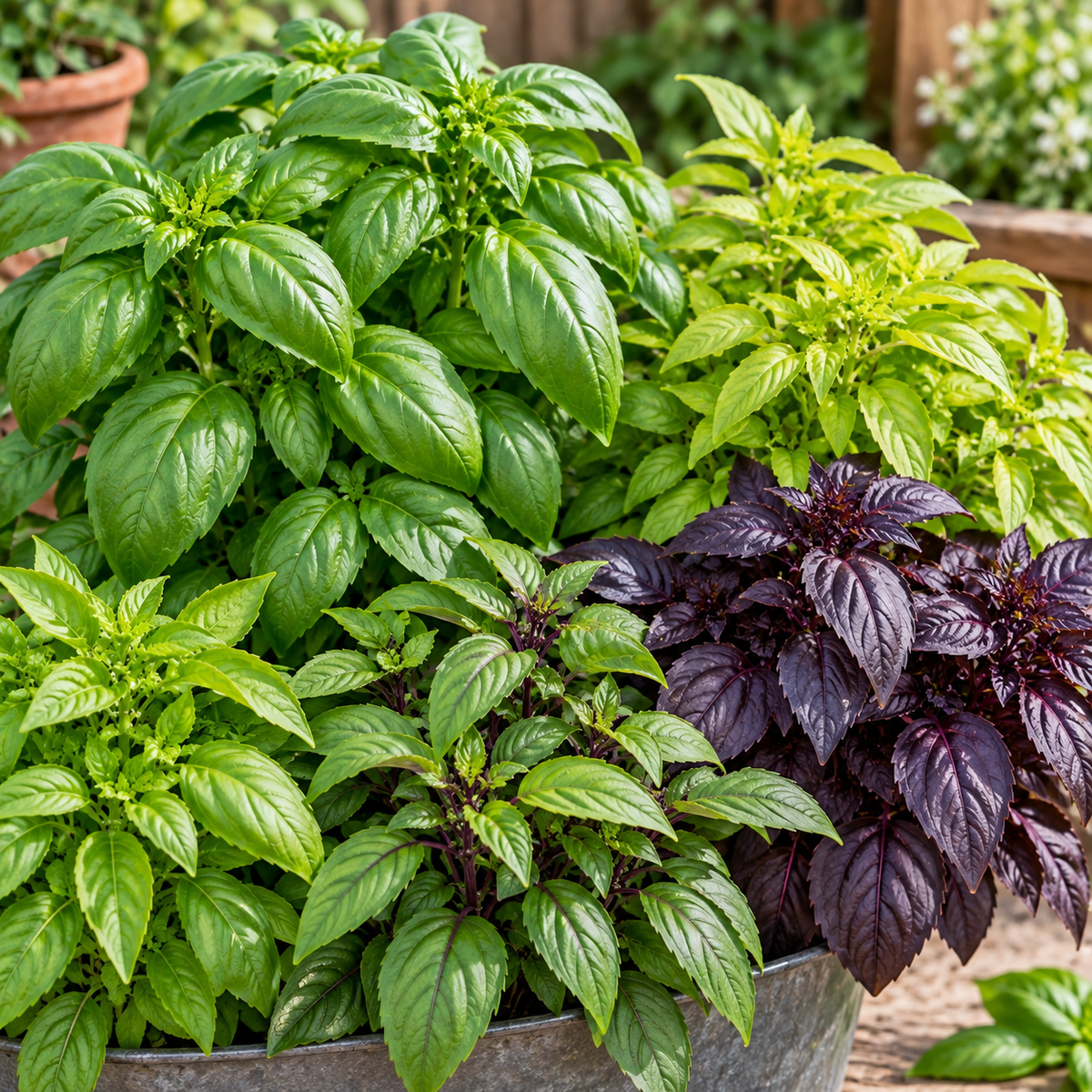 Culinary Blend Basil with green and purple basil varieties